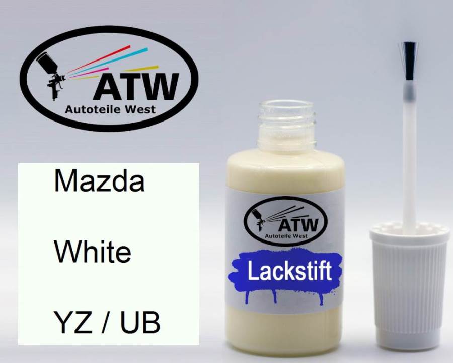 Mazda, White, YZ / UB: 20ml Lackstift, von ATW Autoteile West.